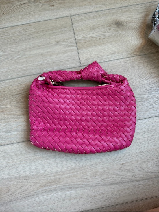 Anthropologie Handbags - Anthropologie Woven Hot Pink Shoulder Bag